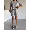 Gri Alo Yoga Modal Crop Şortlu Takım
