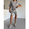 Gri Alo Yoga Modal Crop Şortlu Takım