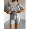 Gri Alo Yoga Modal Crop Şortlu Takım