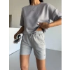 Gri Alo Yoga Modal Crop Şortlu Takım