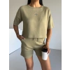 Haki Alo Yoga Modal Crop Şortlu Takım