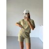 Haki Alo Yoga Modal Crop Şortlu Takım