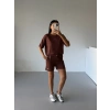 Kahve Alo Yoga Modal Crop Şortlu Takım