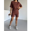 Kahve Alo Yoga Modal Crop Şortlu Takım
