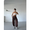 Kahve Oysho Modal Kumaş Şalvar Pantolon