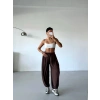 Kahve Oysho Modal Kumaş Şalvar Pantolon