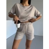Krem Alo Yoga Modal Crop Şortlu Takım