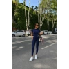 Lacivert Alo Arabiyeli Taytlı Takım
