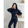 Lacivert Arabiyeli Modal Taytlı Takım