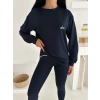 Lacivert Arabiyeli Modal Taytlı Takım