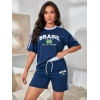 Lacivert Brasil Oversize Unisex Şortlu Takım