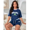 Lacivert Brasil Oversize Unisex Şortlu Takım