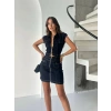 Lacivert Fermuarlı Jean Etekli Takım