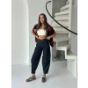 Lacivert Kargo Cep Balon Jean Pantolon