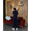 Lacivert Oysho Modal Kumaş Şalvar İkili Takım