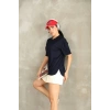 Lacivert Oysho Yırtmaçlı Modal Oversize Tshirt
