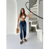 Mavi Çıt Çıt Paça Detay Balon Jean Pantolon