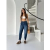 Mavi Çıt Çıt Paça Detay Balon Jean Pantolon