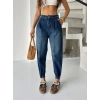 Mavi Çıt Çıt Paça Detay Balon Jean Pantolon