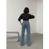 Mavi Wide Leg Yüksek Bel Jean Pantolon