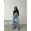 Mavi Wide Leg Yüksek Bel Jean Pantolon