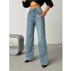 Mavi Wide Leg Yüksek Bel Jean Pantolon