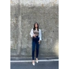 Mavi Yüksek Bel En Boy Likralı Kot Tayt