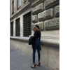 Mavi Yüksel Bel En Boy Likralı Kot Tayt