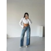 Mavi Zr Yırtık Baggy Jean Pantolon