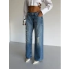 Mavi Zr Yırtık Baggy Jean Pantolon