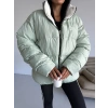 Mint Yeşil Nk Oversize Unisex Çift Taraflı Mont