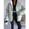 Mint Yeşil Nk Oversize Unisex Çift Taraflı Mont