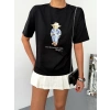 Siyah Basic Rahat Kalıp Penye Tshirt