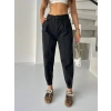 Siyah Çıt Çıt Paça Detay Balon Jean Pantolon