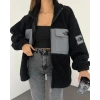 Siyah Nf Oversize Unisex Kıvırcık Kürklü Ceket
