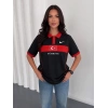 Siyah Türkiye Polo Yaka Unisex Oversize Tshirt