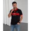 Siyah Türkiye Polo Yaka Unisex Oversize Tshirt
