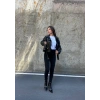 Siyah Yüksek Bel En Boy Likralı Kot Tayt
