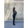 Siyah Yüksek Bel En Boy Likralı Kot Tayt
