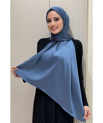 2024 Kobe Saten Şal İndigo