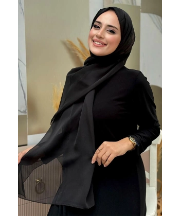 2049-1 Tek katlı janjan şal Siyah