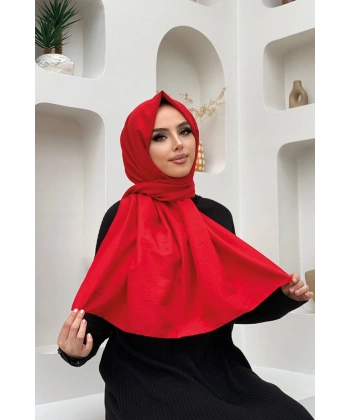 2051 Pamuk Caz Şal Kırmızı