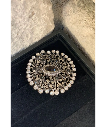 4014 Bronş Siyah-Gümüş