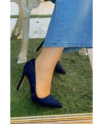 6538 Süet Stiletto Lacivert