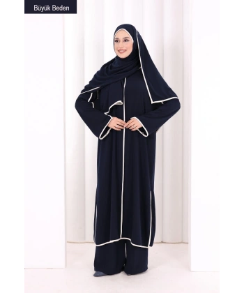 8001-1 Biyeli Pantolonlu Tunik Takım  Şal Lacivert