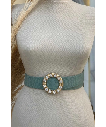9008 Triko Taşlı Kemer Mint
