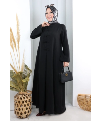 Bağlama Detaylı Elbise 7009 Siyah