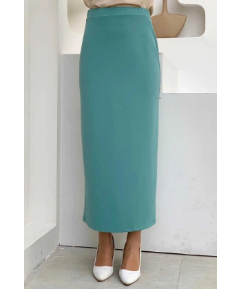 Bel Lastikli Likralı Kalem Etek 1074 Mint