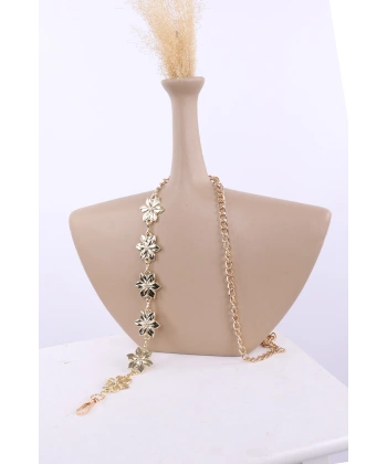 Çiçekli Zincir Kemer 9108 Gold