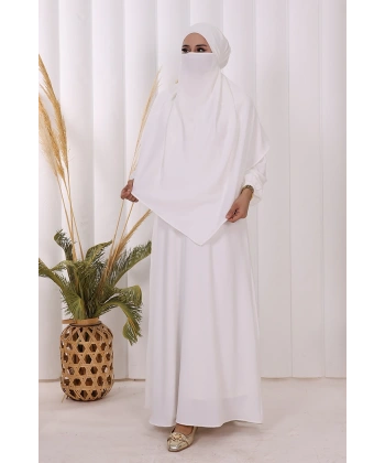 Dubai Sufleli Elbise Takım 6044 Ekru